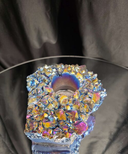 Rainbow Quartz Candle No. 1 Aura, Titanium, Point, Cluster, Gemstone Tealight Holder 1.006g H5.5xW16xD12.5cm - Image 4