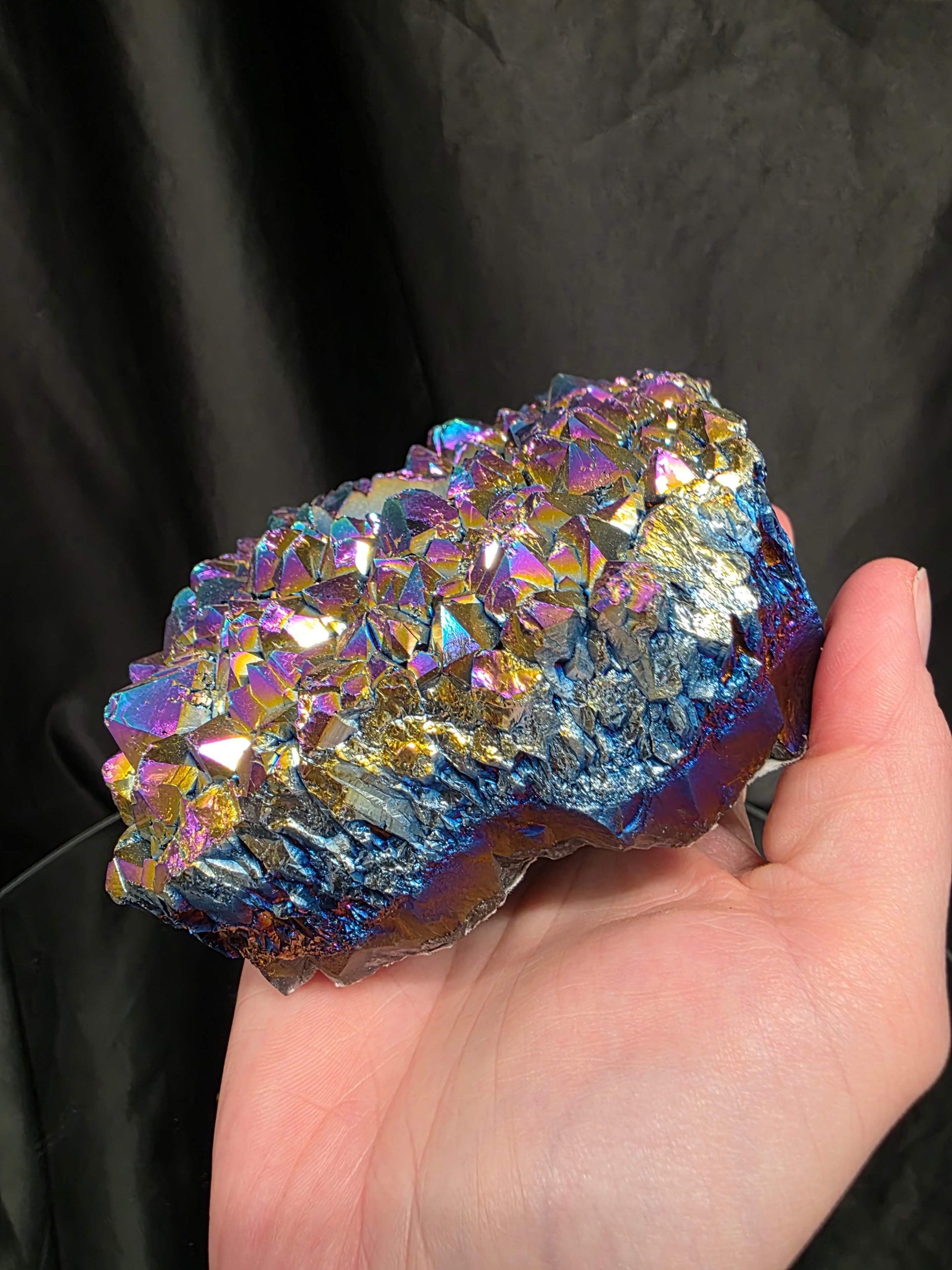 Rainbow Quartz Candle No. 1 Aura, Titanium, Point, Cluster, Gemstone Tealight Holder 1.006g H5.5xW16xD12.5cm - Image 7