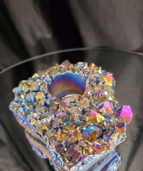 Rainbow Quartz Candle No. 1 Aura, Titanium, Point, Cluster, Gemstone Tealight Holder 1.006g H5.5xW16xD12.5cm - Image 8