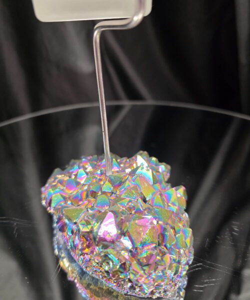 Premium A Grade Rainbow Candle No. 1 Quartz Cluster Druzy / 1 Cup Tealight Holders 485g H18xW11xD9cm - Image 6