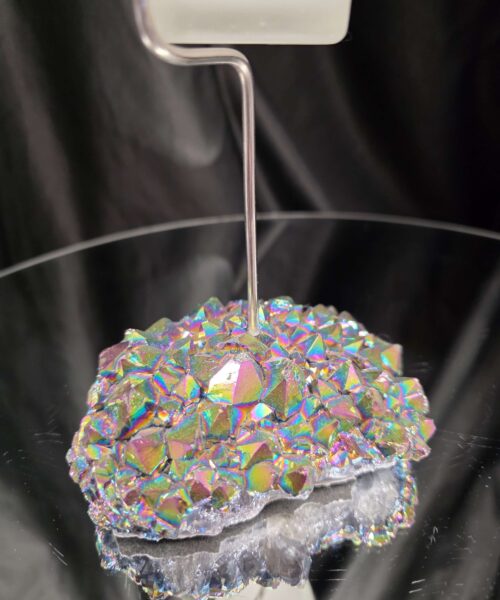 Premium A Grade Rainbow Candle No. 1 Quartz Cluster Druzy / 1 Cup Tealight Holders 485g H18xW11xD9cm - Image 7