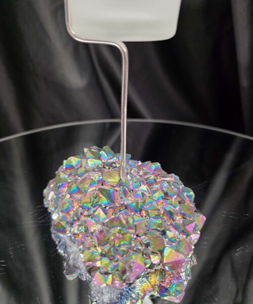 Premium A Grade Rainbow Candle No. 1 Quartz Cluster Druzy / 1 Cup Tealight Holders 485g H18xW11xD9cm - Image 8