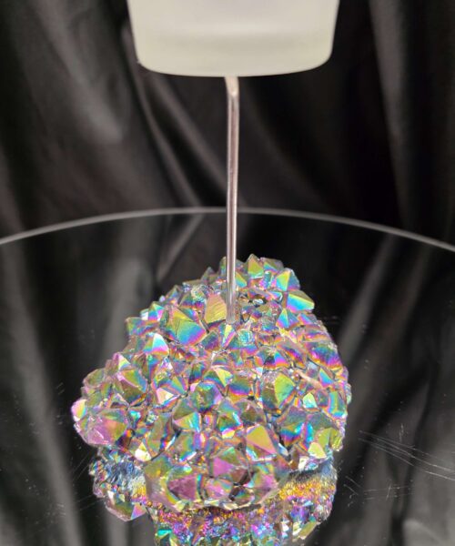 Premium A Grade Rainbow Candle No. 1 Quartz Cluster Druzy / 1 Cup Tealight Holders 485g H18xW11xD9cm - Image 9