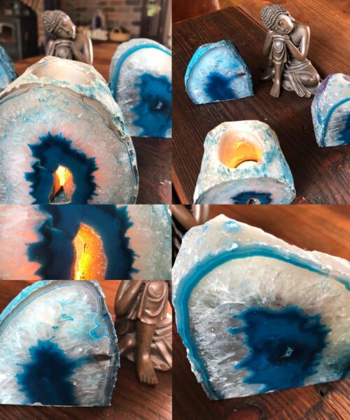 Agate Teal End Candle - Handpicked