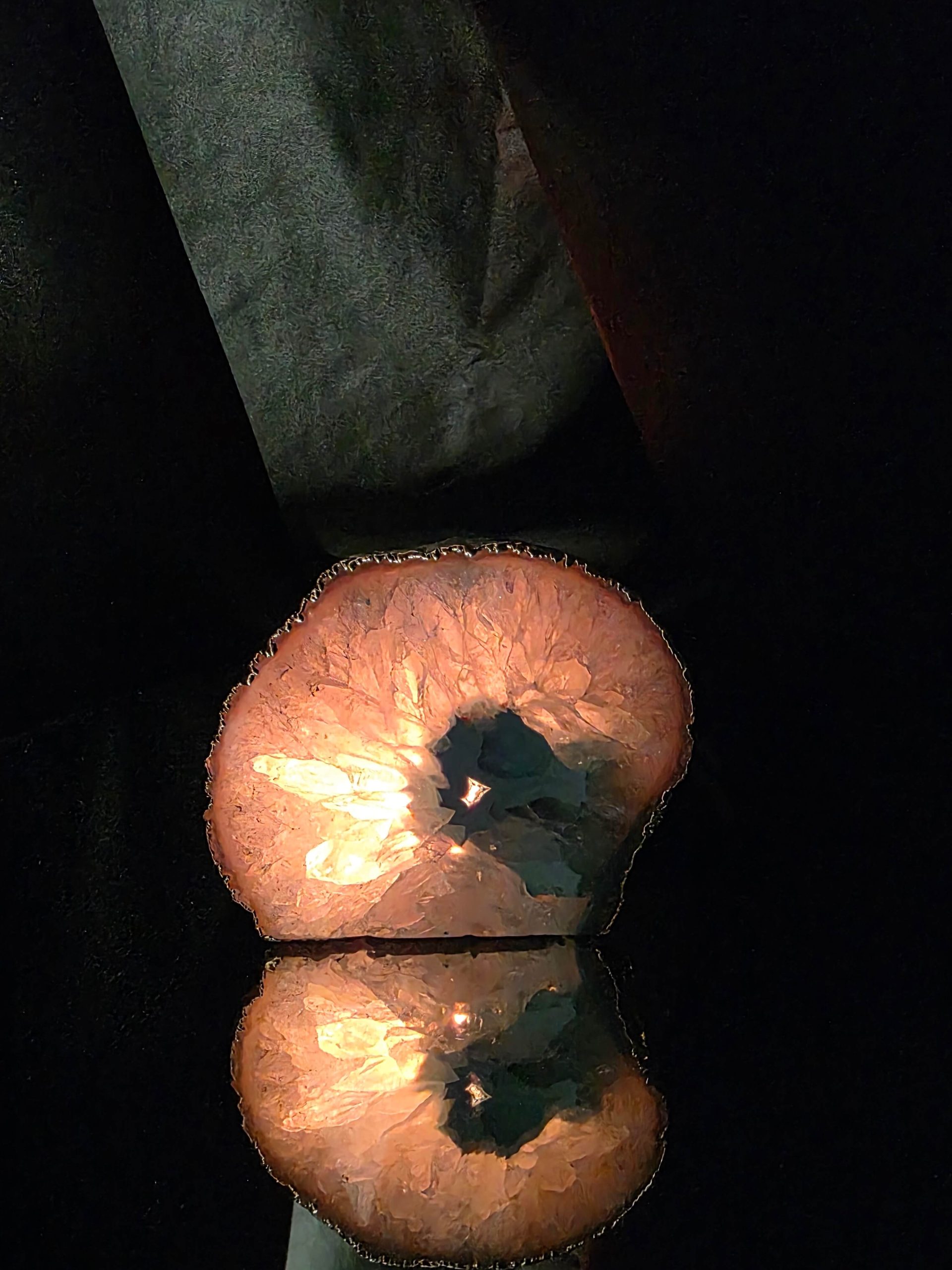 Large Teal Agate End Candle 1 Handpicked 1.062g H9xW10xD10cm Microcrystalline Quartz Gold Gilded 24ct Gold Tealight Holder - Image 9
