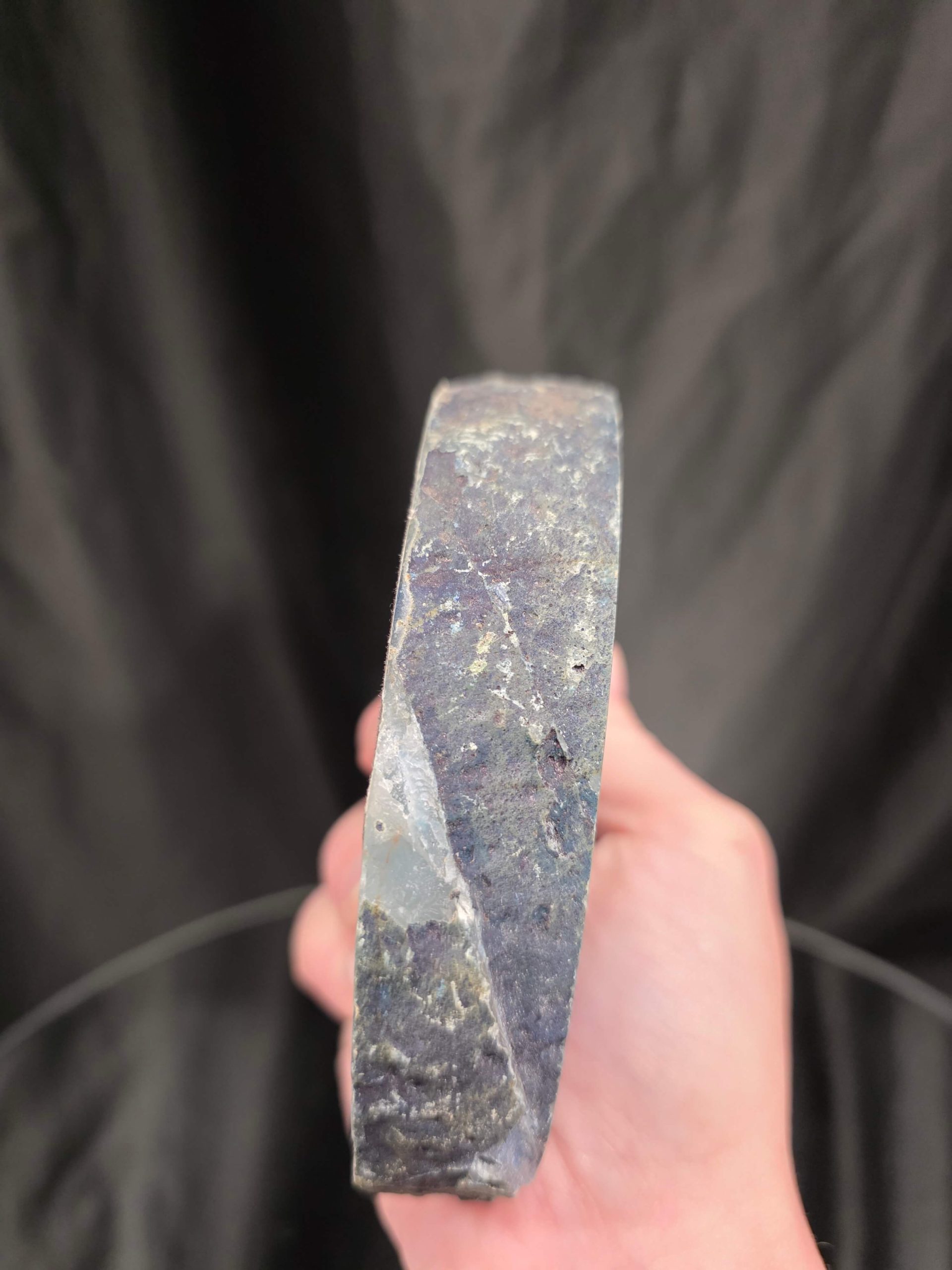 Teal Agate Slice 3 Handpicked 411g H2xW11.5xD10cm Microcrystalline Quartz Tealight Candle Holder Ornament - Image 7