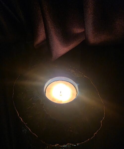 Large Teal Agate Slice 1 Handpicked 301g H2xW12xD10cm Microcrystalline Quartz Silver Gilded Tealight Candle Holder Ornament - Image 12