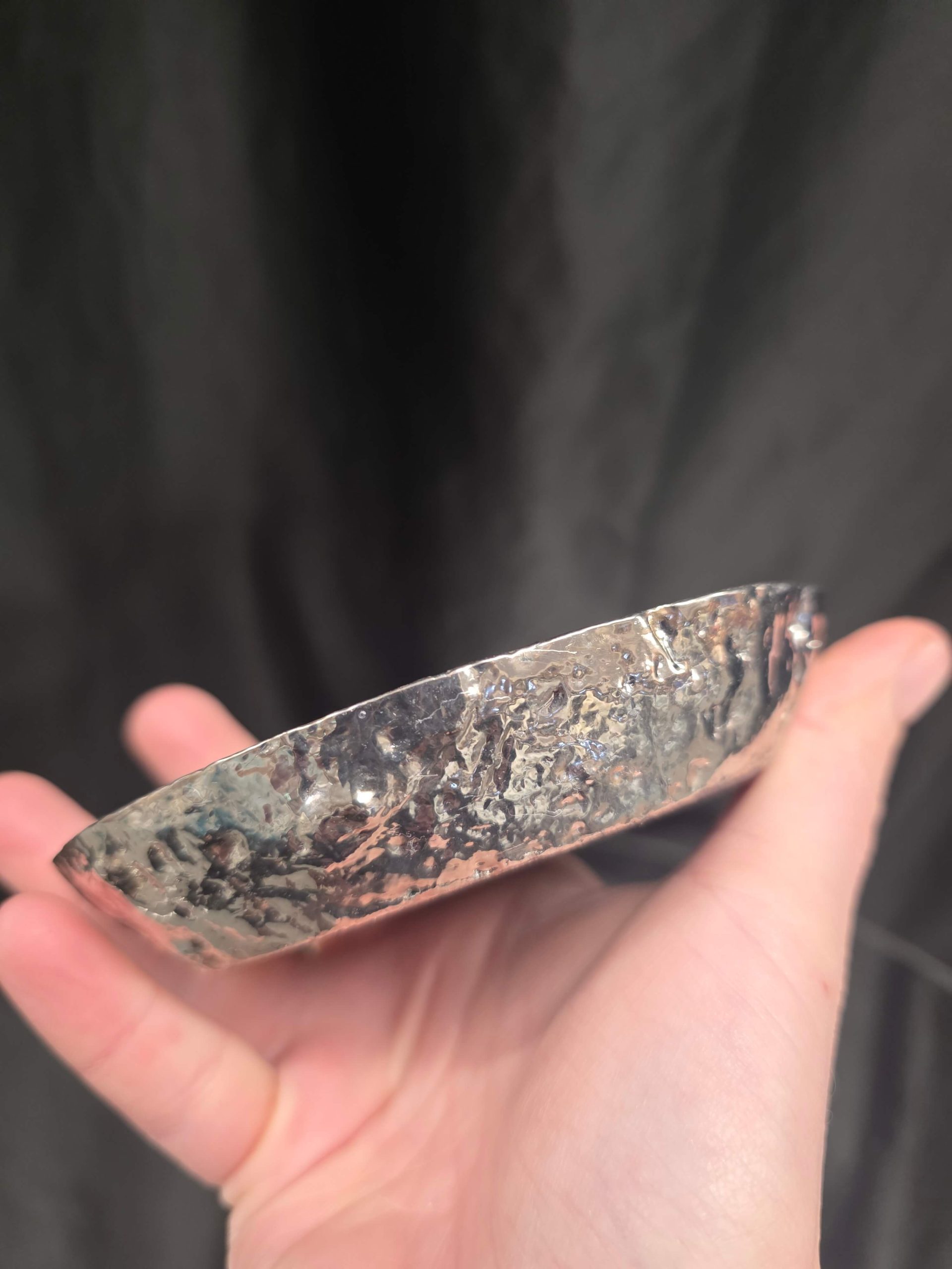 Large Teal Agate Slice 1 Handpicked 301g H2xW12xD10cm Microcrystalline Quartz Silver Gilded Tealight Candle Holder Ornament - Image 6