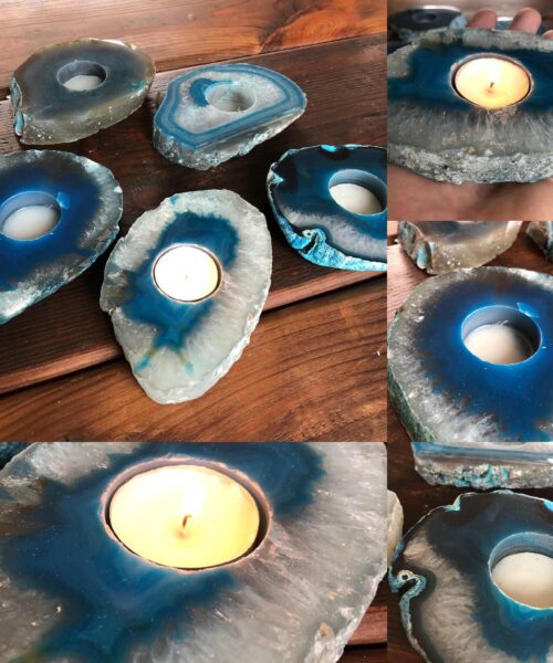 Agate Teal Slice Candle - Handpicked