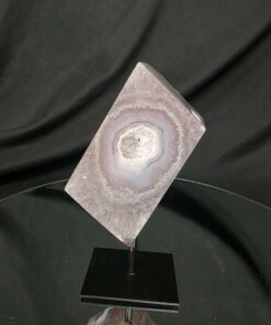 Luxury Natural Agate Cube 1 on Metal Stand 764g H16.5xW7xD5cm
