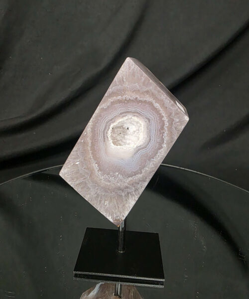 Alternative view of Luxury Natural Agate Cube 1 on Metal Stand 764g H16.5xW7xD5cm