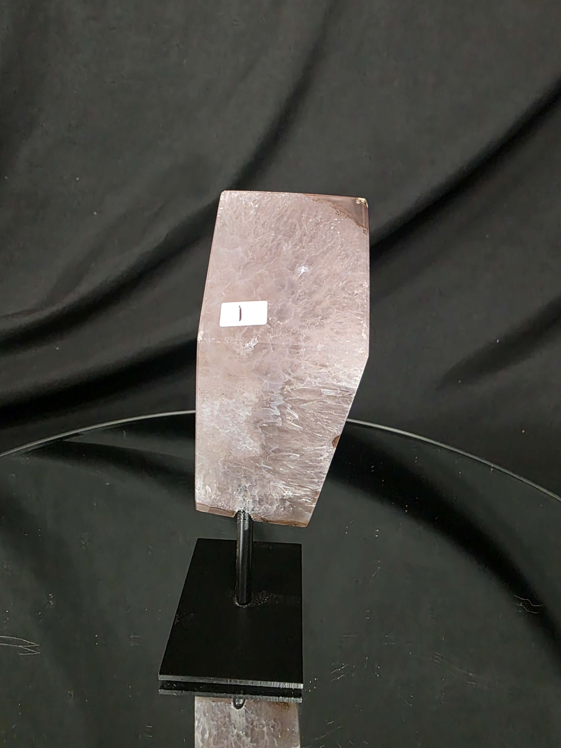 Luxury Natural Agate Cube 1 on Metal Stand 764g H16.5xW7xD5cm - Image 3
