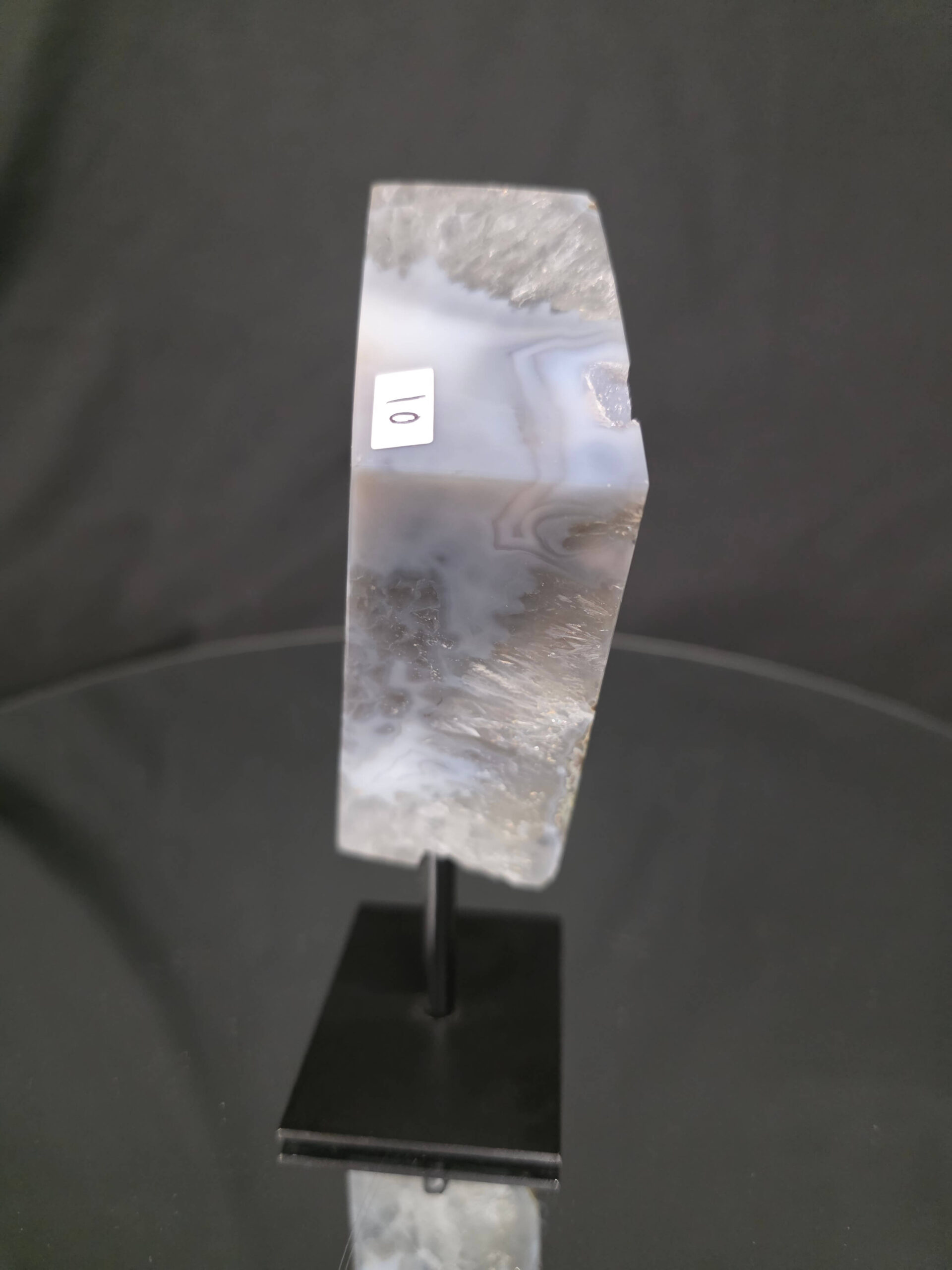 Luxury Natural Agate Cube 10 on Metal Stand 616g H16xW7xD5cm - Image 2