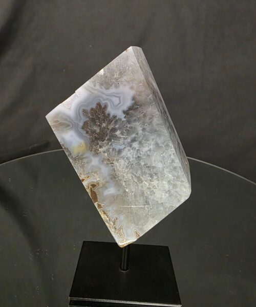 Luxury Natural Agate Cube 10 on Metal Stand 616g H16xW7xD5cm - Image 3