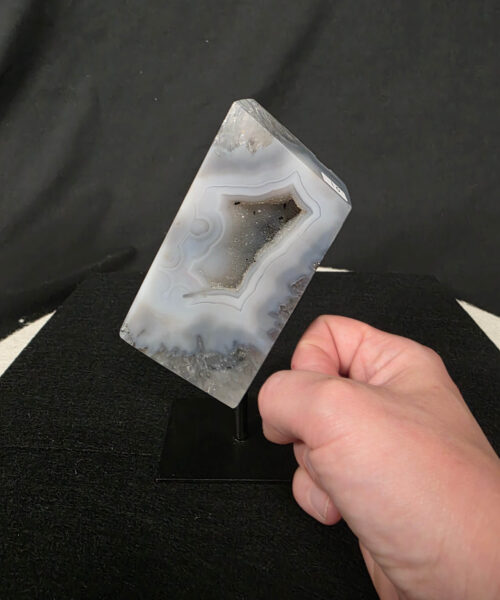 Luxury Natural Agate Cube 10 on Metal Stand 616g H16xW7xD5cm - Image 7