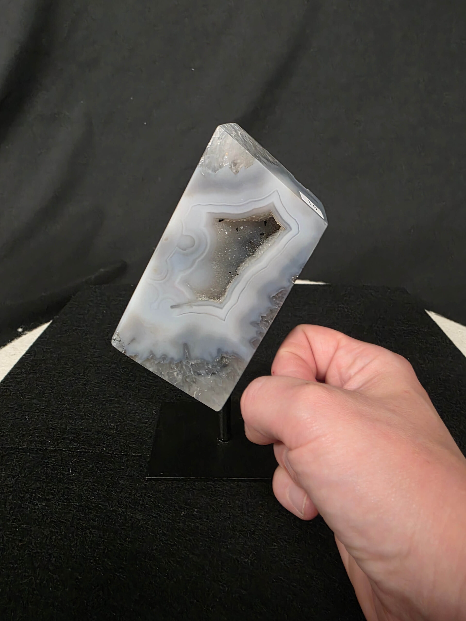 Luxury Natural Agate Cube 10 on Metal Stand 616g H16xW7xD5cm - Image 7