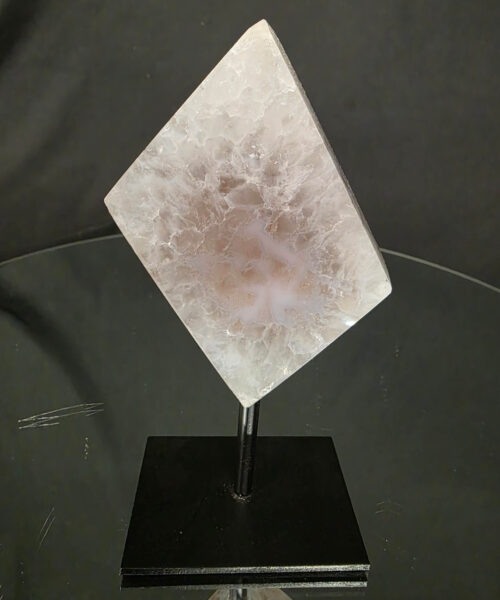 Luxury Natural Agate Cube 11 on Metal Stand 324g H14.5xW7xD5cm - Image 3