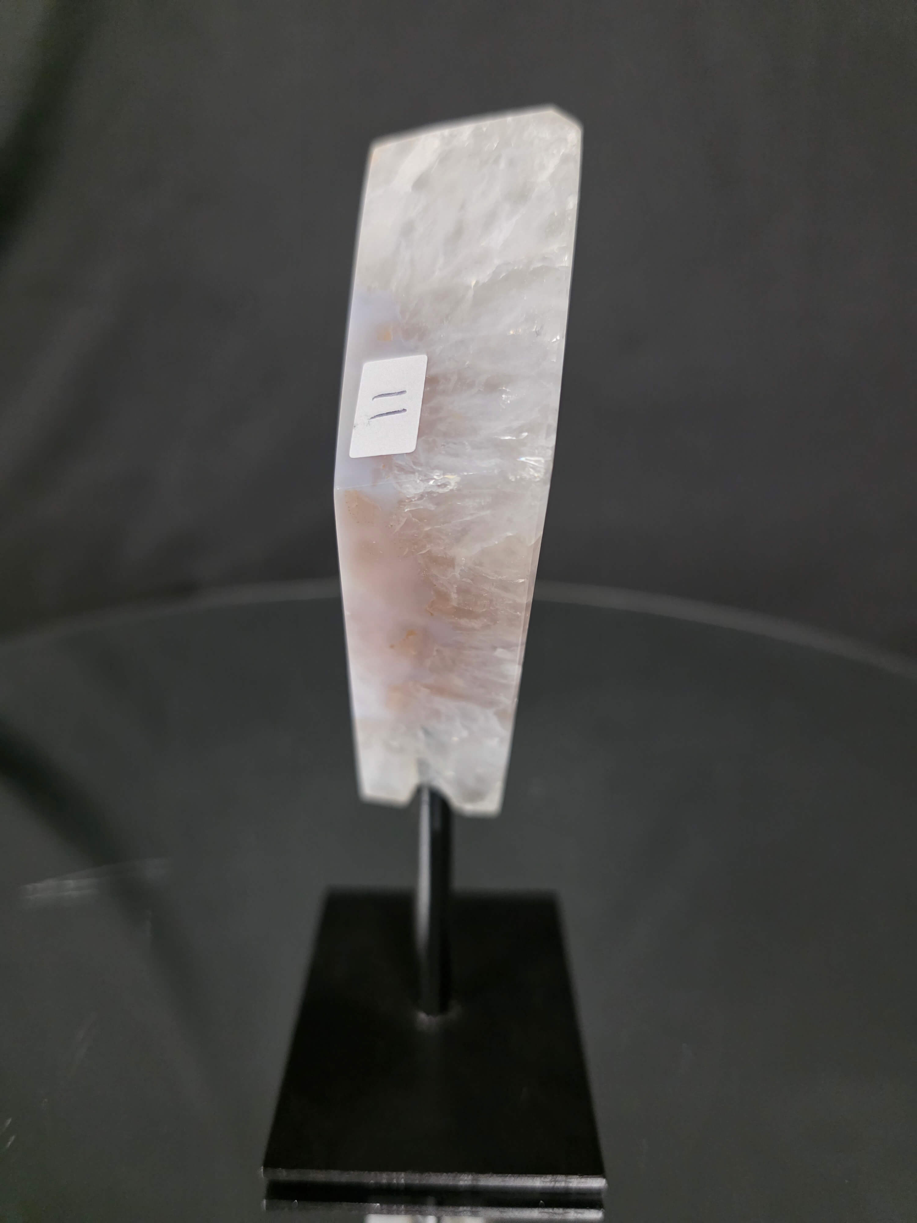 Luxury Natural Agate Cube 11 on Metal Stand 324g H14.5xW7xD5cm - Image 4