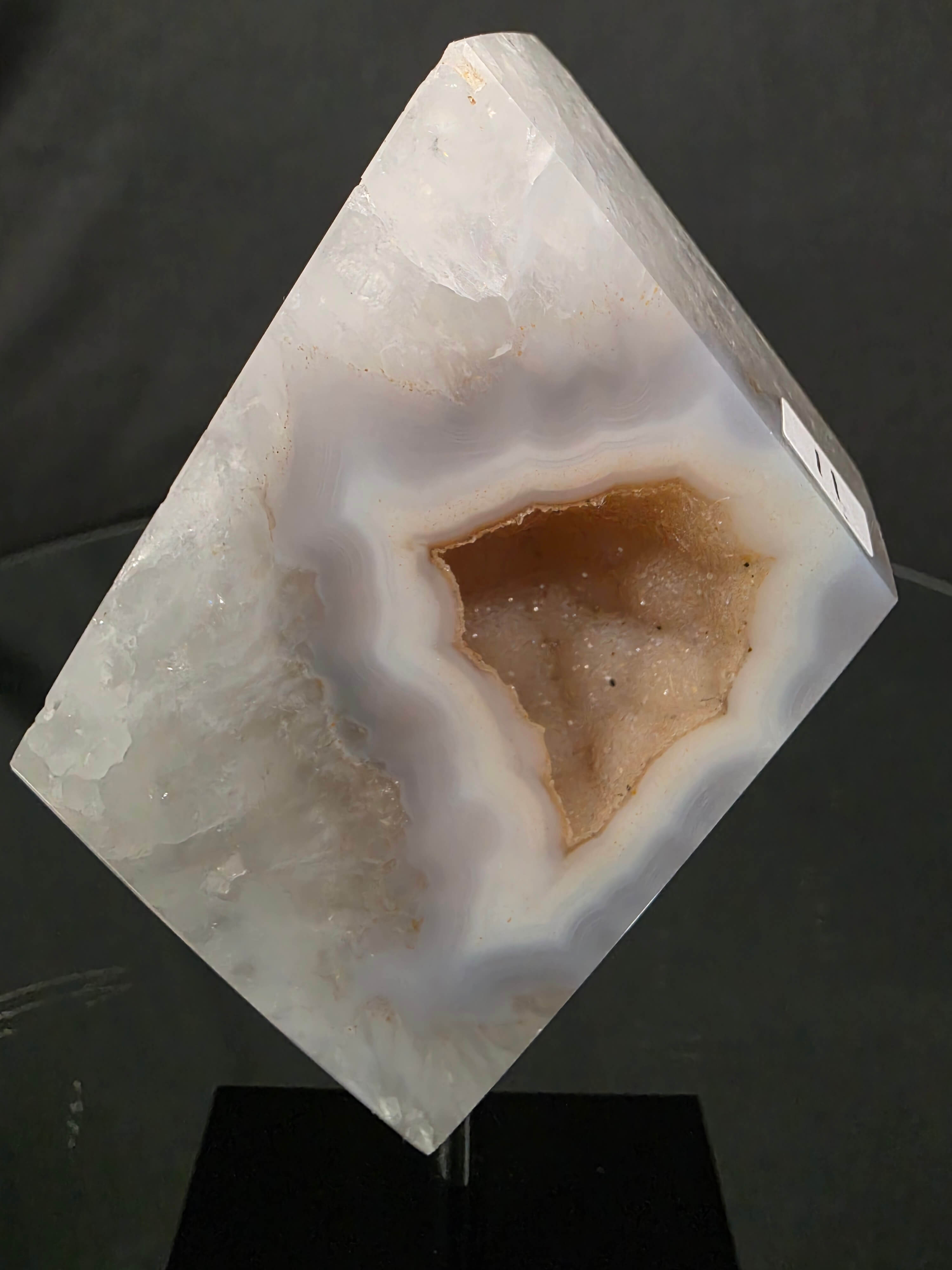 Luxury Natural Agate Cube 11 on Metal Stand 324g H14.5xW7xD5cm - Image 5