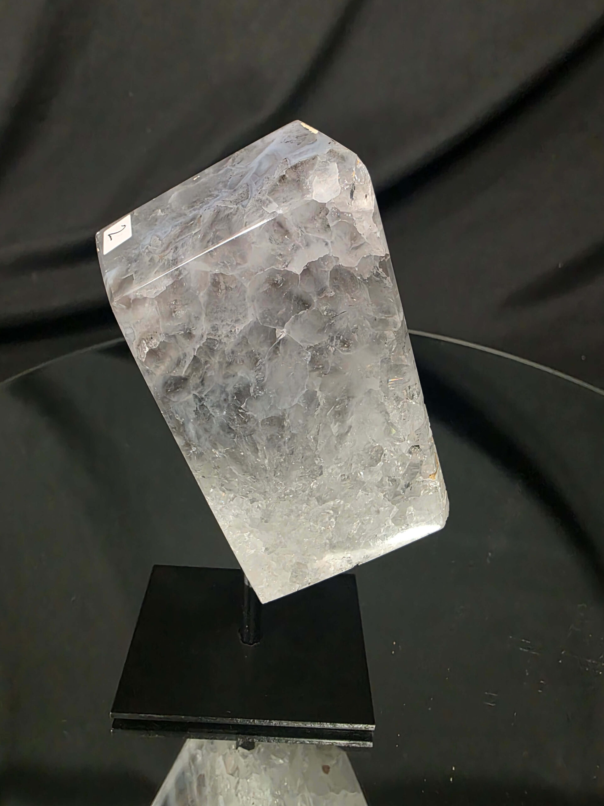 Luxury Natural Agate Cube 2 on Metal Stand 572g H15.5xW7xD5cm - Image 3