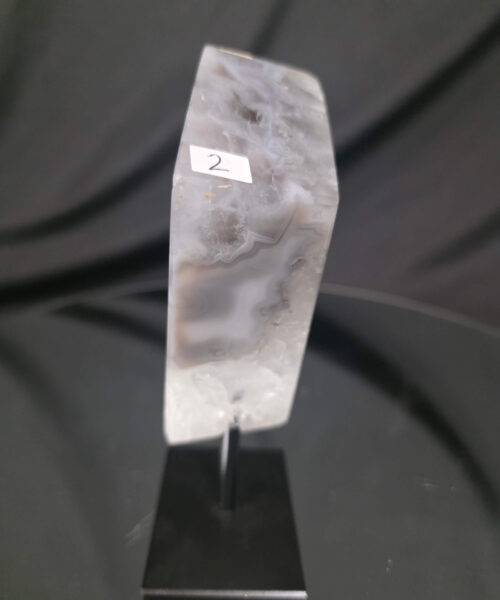Luxury Natural Agate Cube 2 on Metal Stand 572g H15.5xW7xD5cm - Image 4