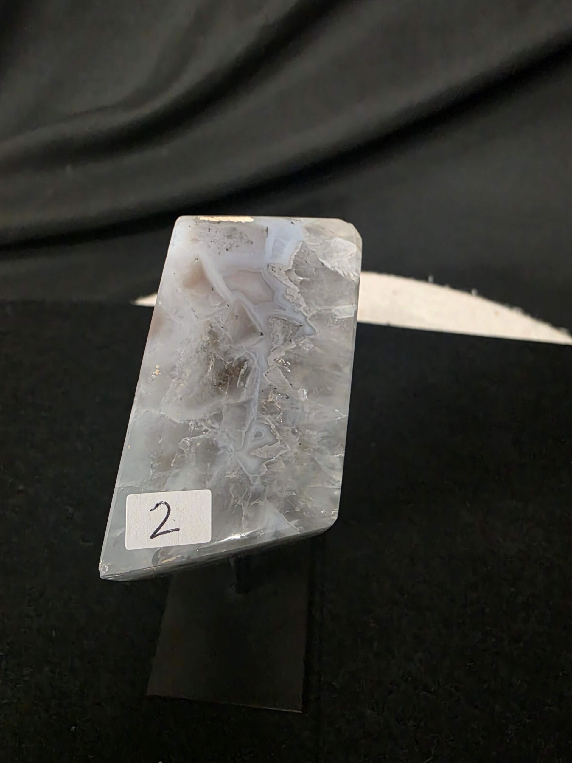 Luxury Natural Agate Cube 2 on Metal Stand 572g H15.5xW7xD5cm - Image 7