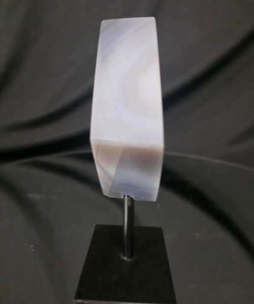 Luxury Natural Agate Cube 3 on Metal Stand 329g H14xW7xD5cm - Image 4