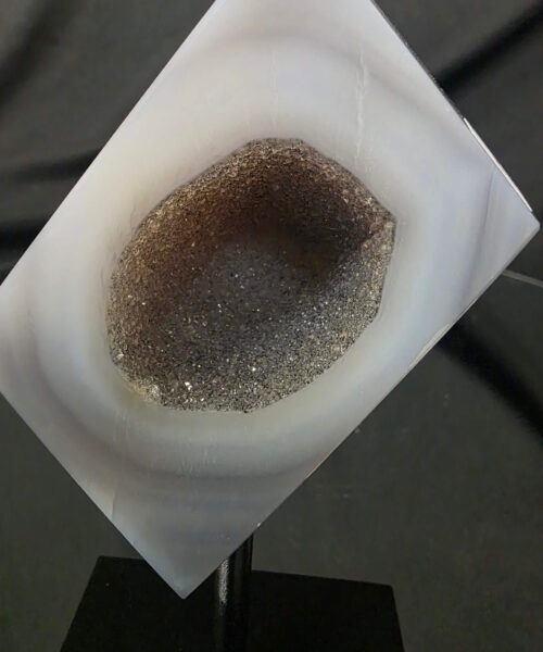 Luxury Natural Agate Cube 3 on Metal Stand 329g H14xW7xD5cm - Image 5