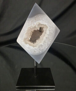 Luxury Natural Agate Cube 4 on Metal Stand 402g H14xW7xD5cm