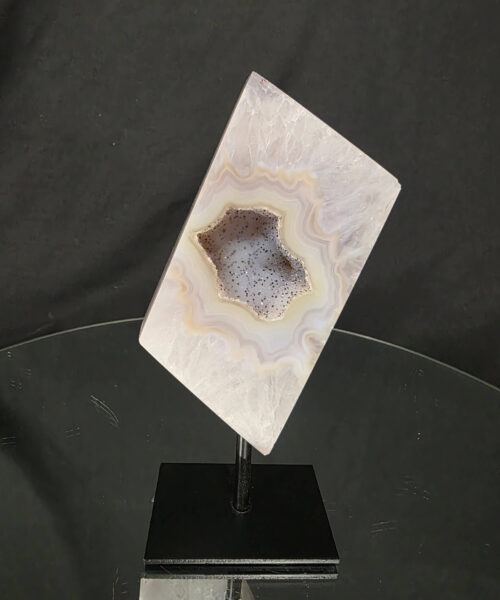 Luxury Natural Agate Cube 5 on Metal Stand 692g H17xW7xD5cm - Image 9