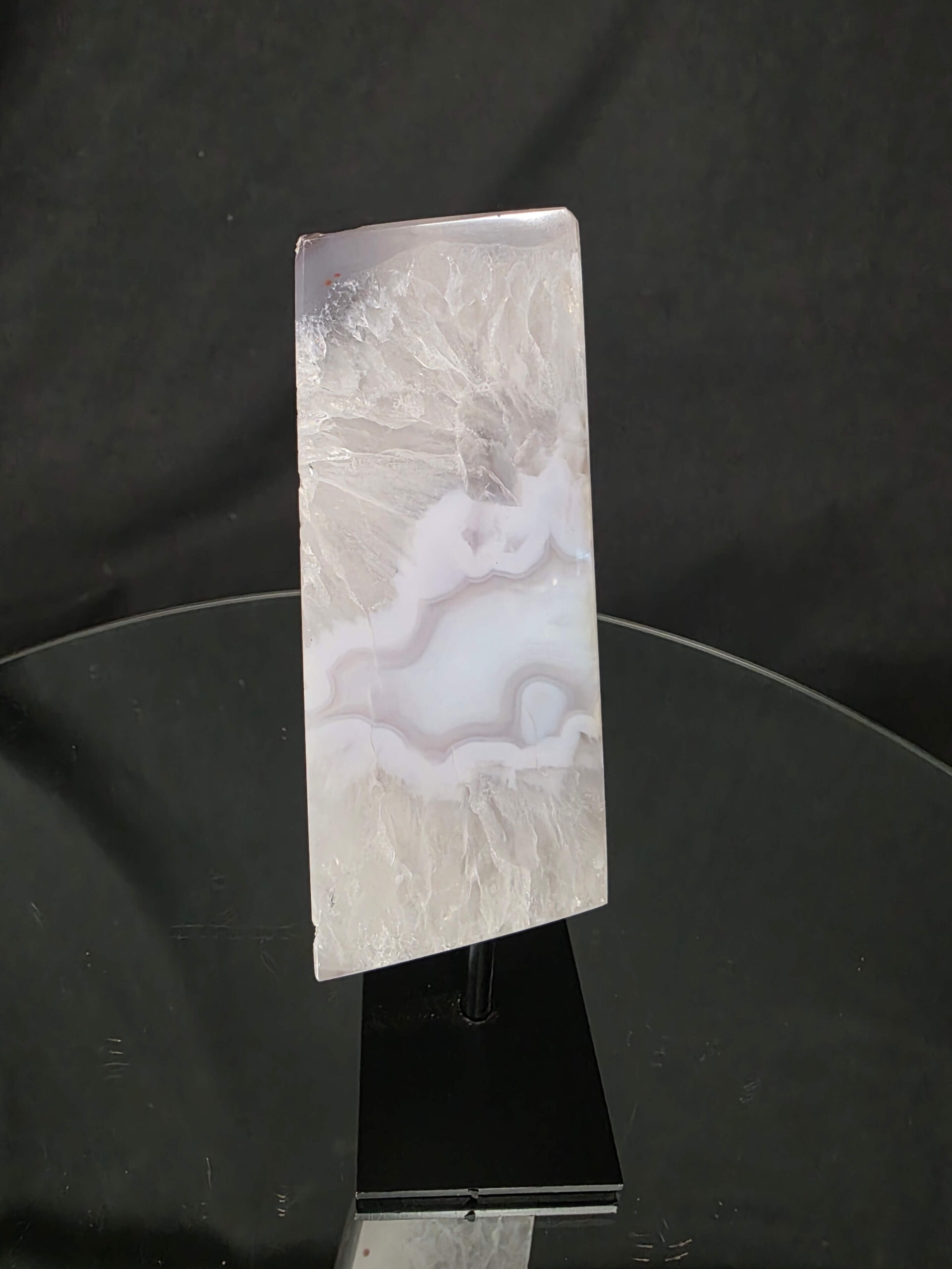 Luxury Natural Agate Cube 5 on Metal Stand 692g H17xW7xD5cm - Image 2