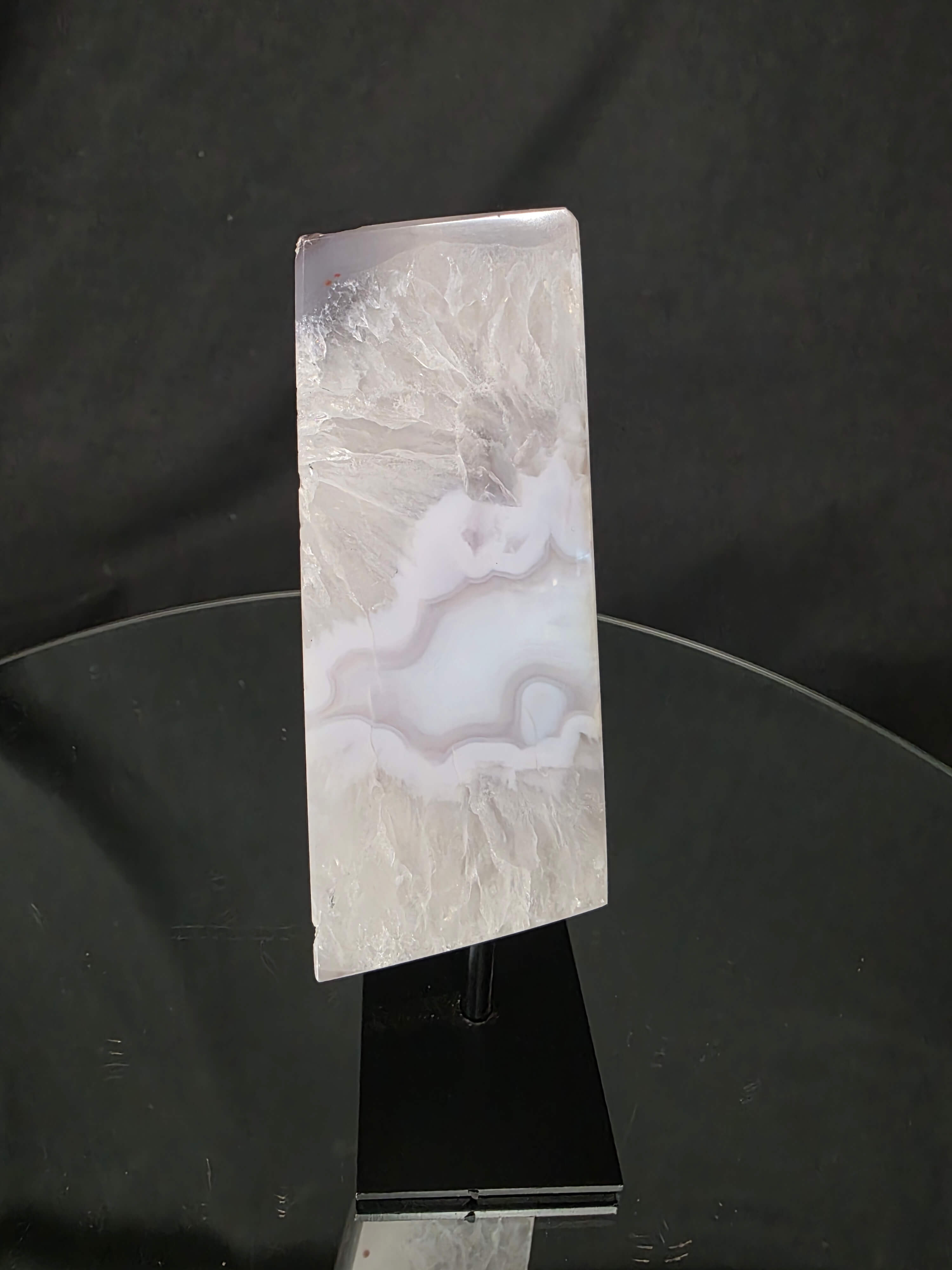 Luxury Natural Agate Cube 5 on Metal Stand 692g H17xW7xD5cm - Image 2