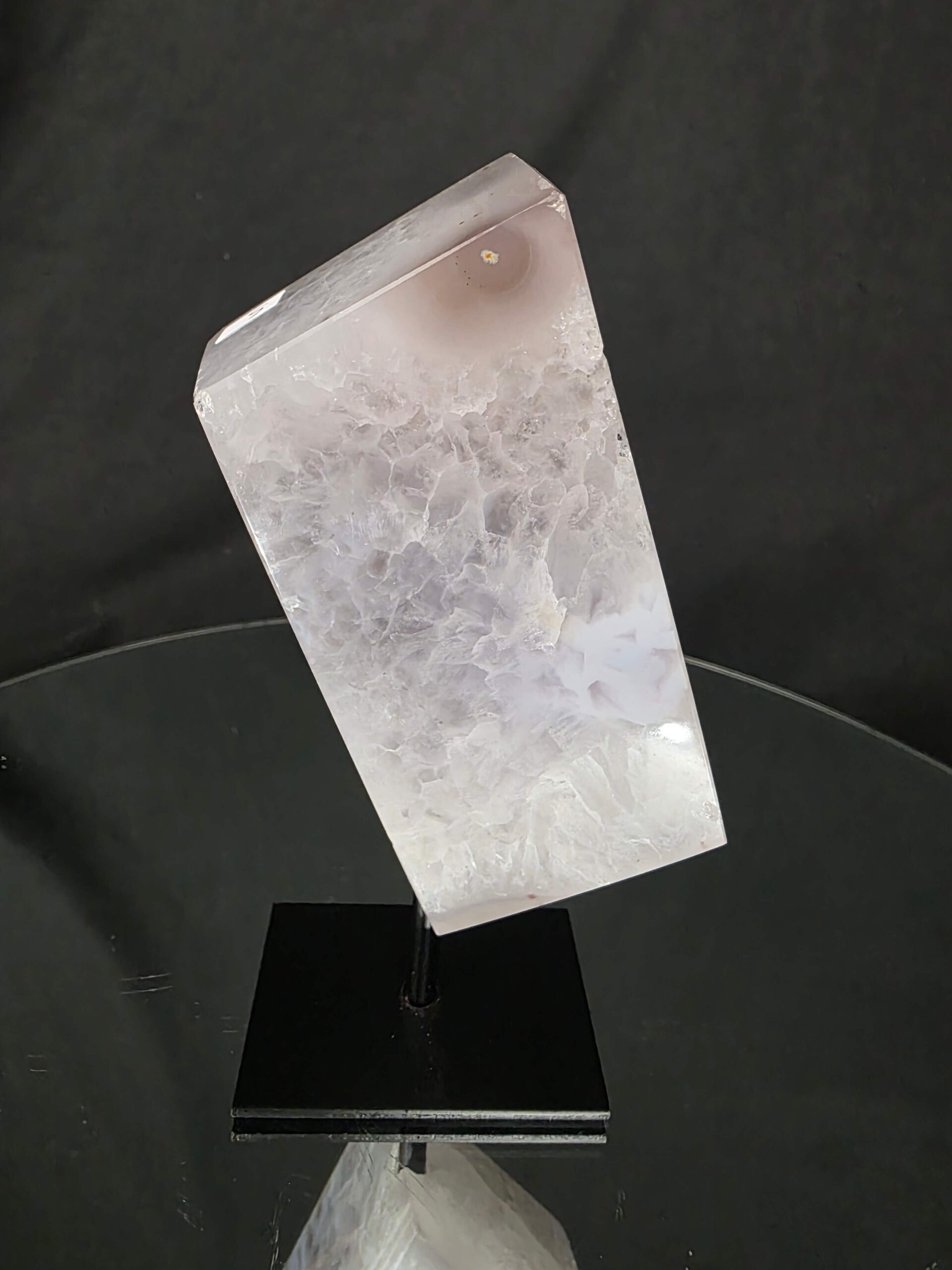 Luxury Natural Agate Cube 5 on Metal Stand 692g H17xW7xD5cm - Image 3