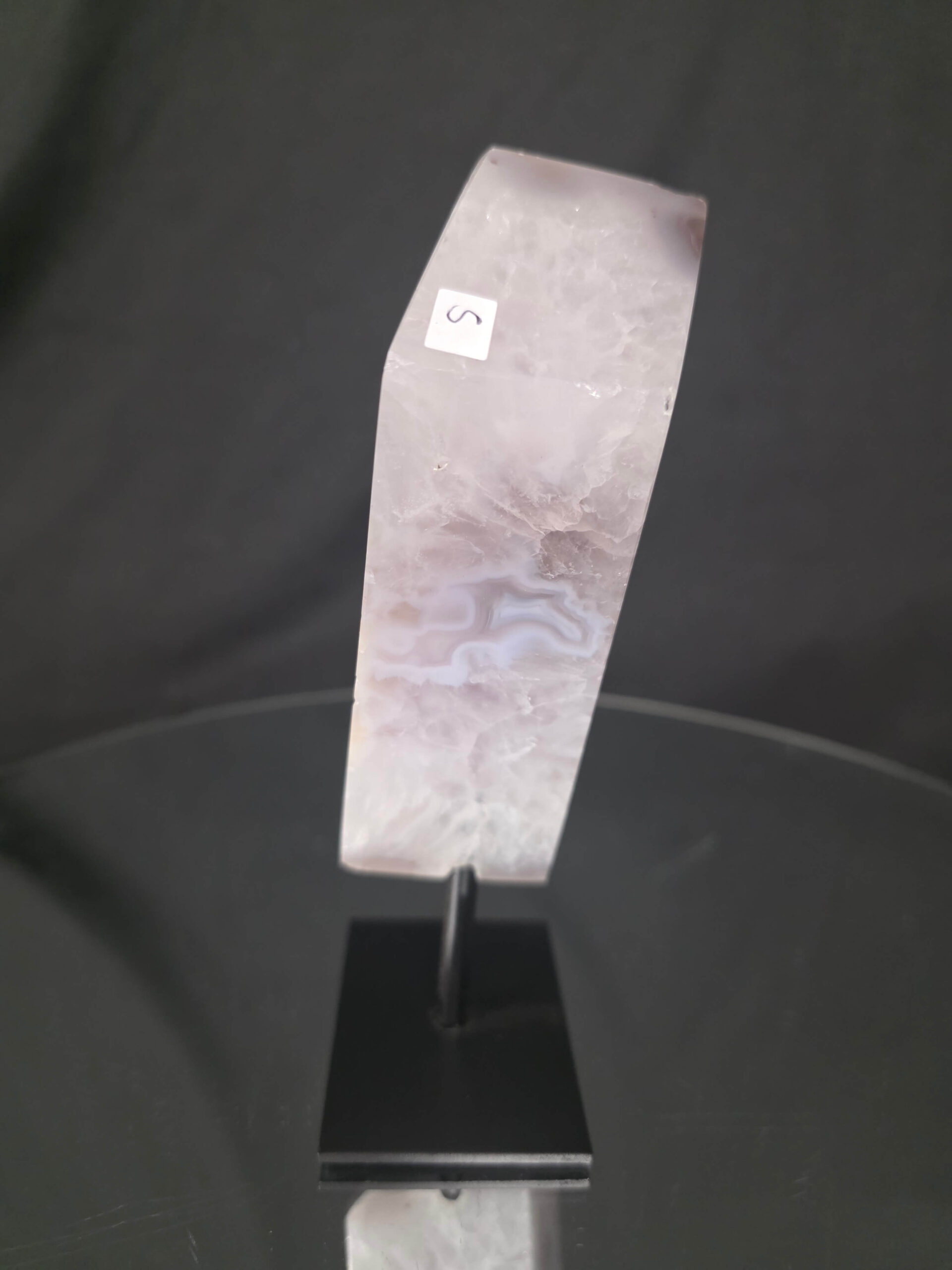 Luxury Natural Agate Cube 5 on Metal Stand 692g H17xW7xD5cm - Image 4