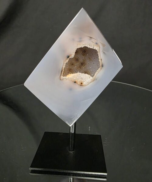 Luxury Natural Agate Cube 6 on Metal Stand 384g H14xW7xD5cm - Image 9