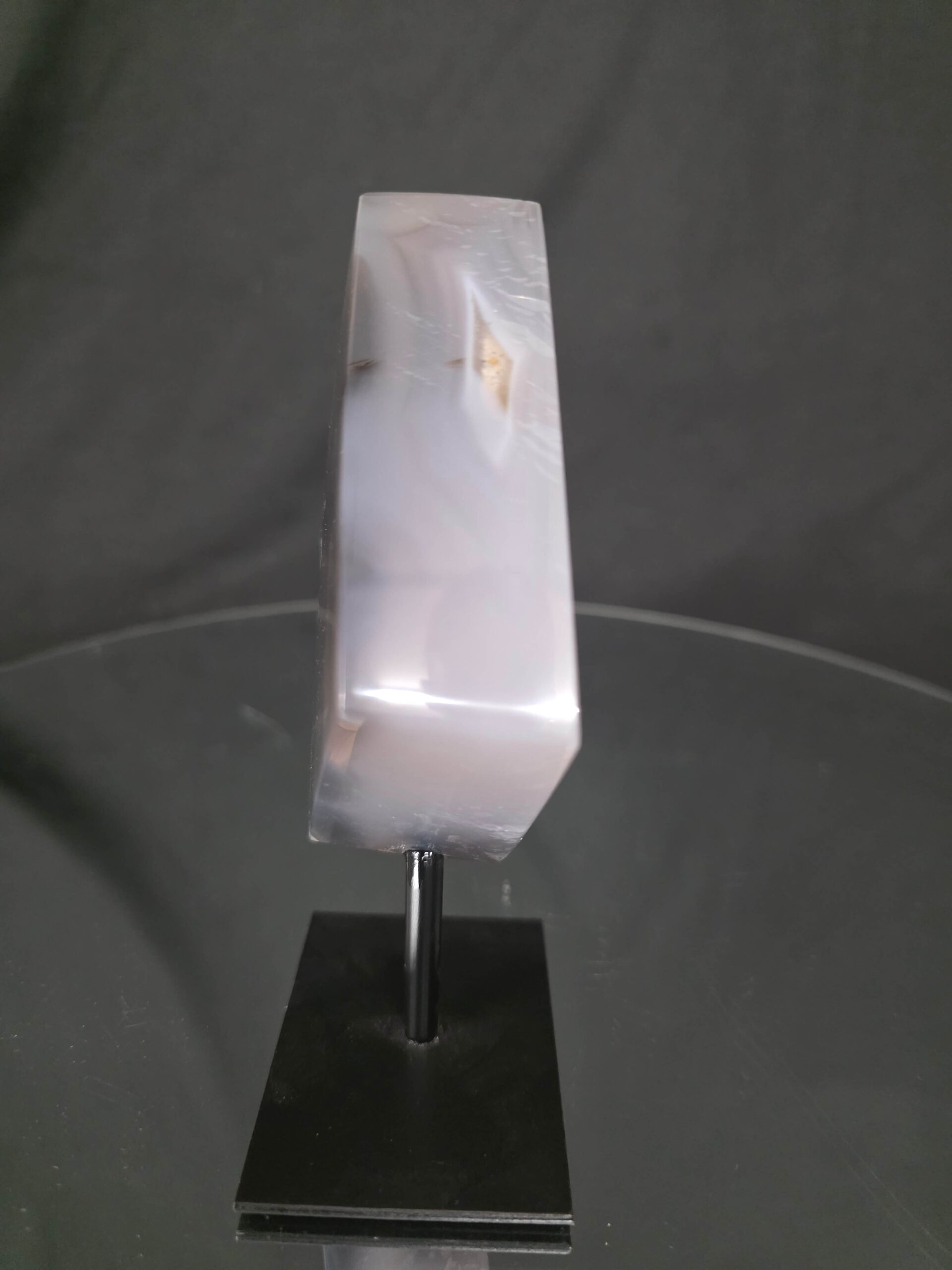Luxury Natural Agate Cube 6 on Metal Stand 384g H14xW7xD5cm - Image 2