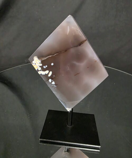 Luxury Natural Agate Cube 6 on Metal Stand 384g H14xW7xD5cm - Image 3