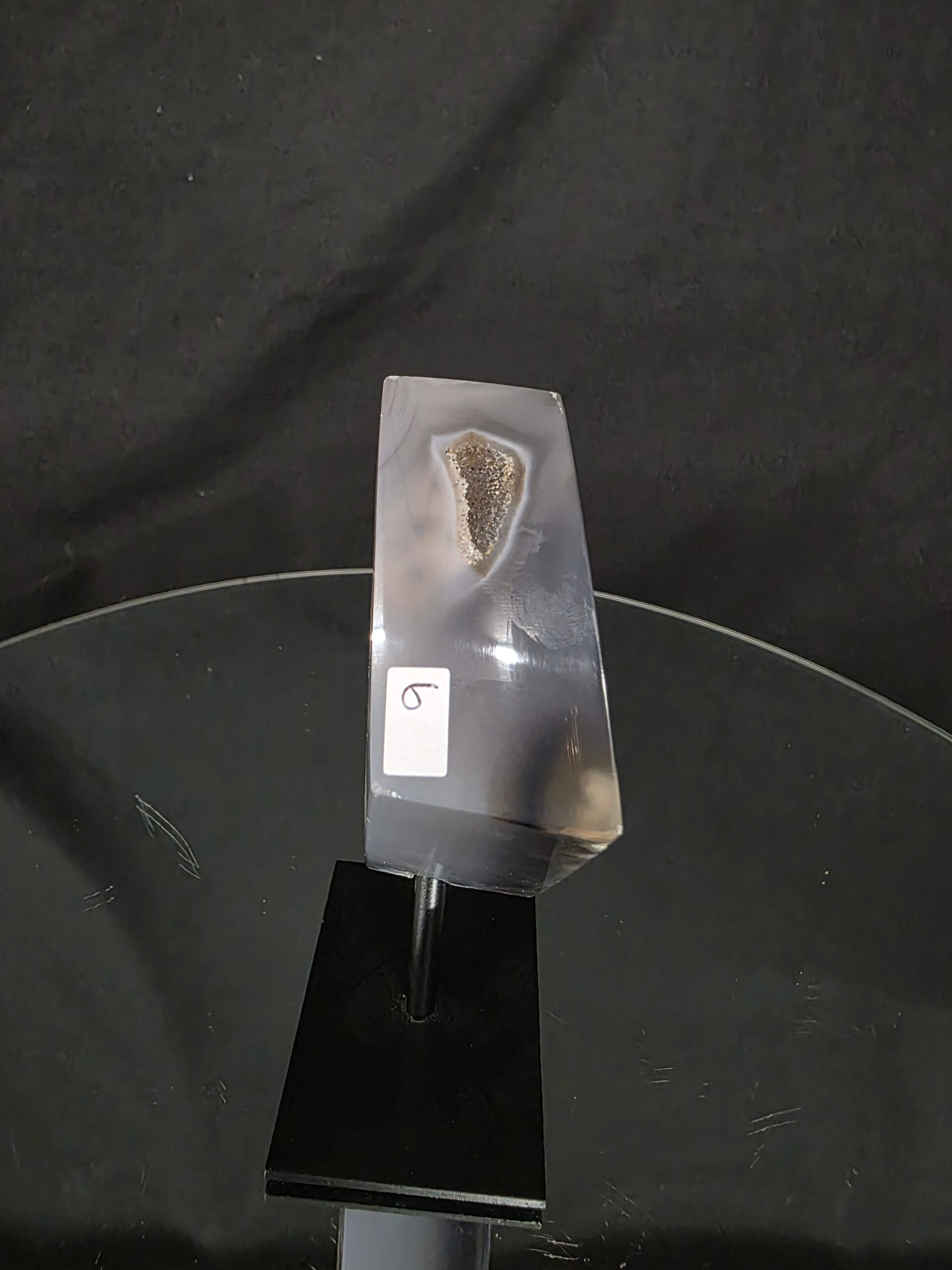 Luxury Natural Agate Cube 6 on Metal Stand 384g H14xW7xD5cm - Image 4