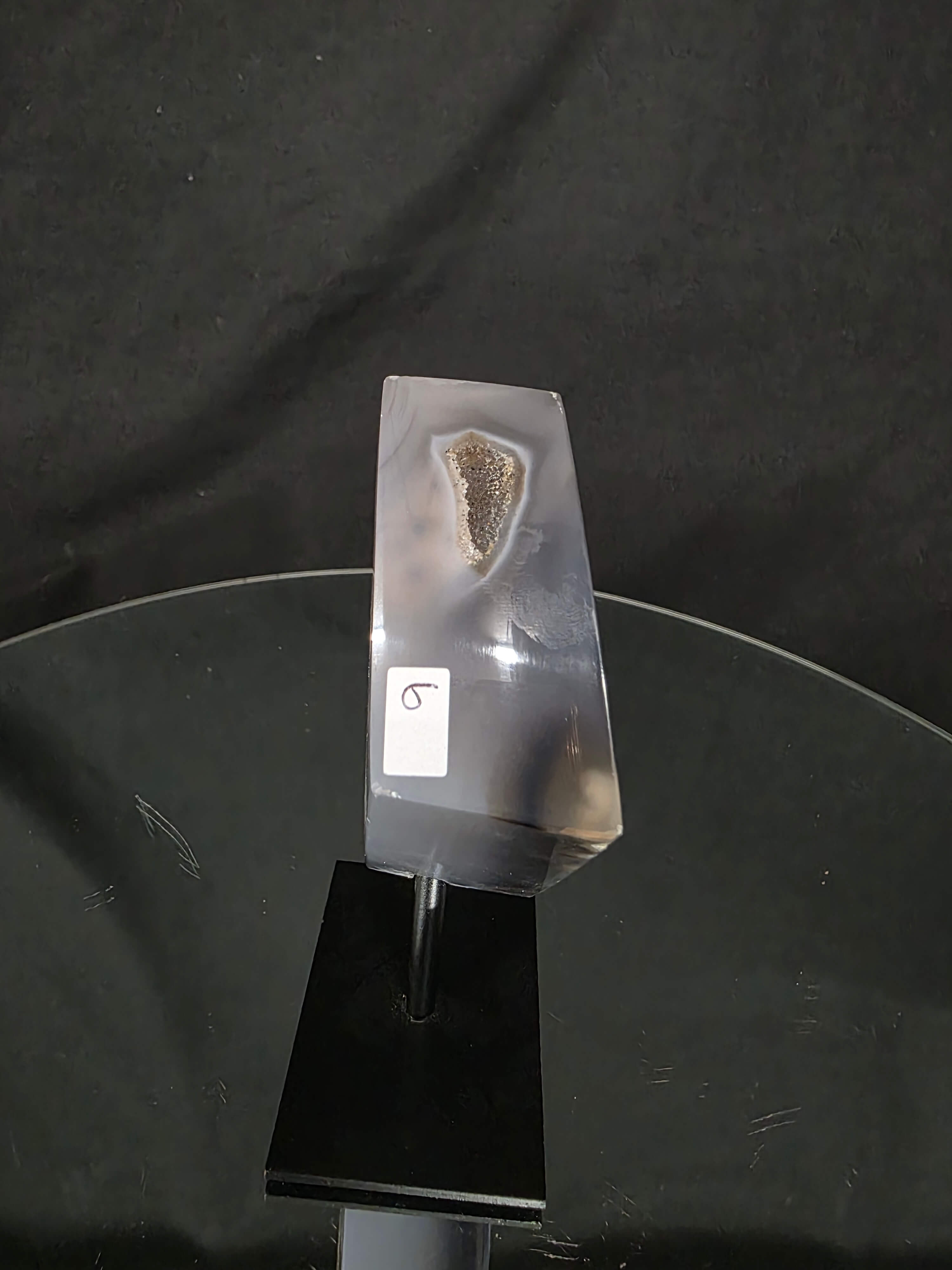 Luxury Natural Agate Cube 6 on Metal Stand 384g H14xW7xD5cm - Image 4