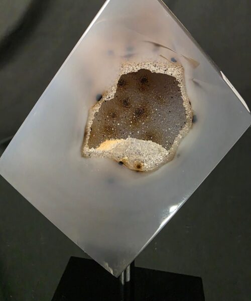 Luxury Natural Agate Cube 6 on Metal Stand 384g H14xW7xD5cm - Image 5