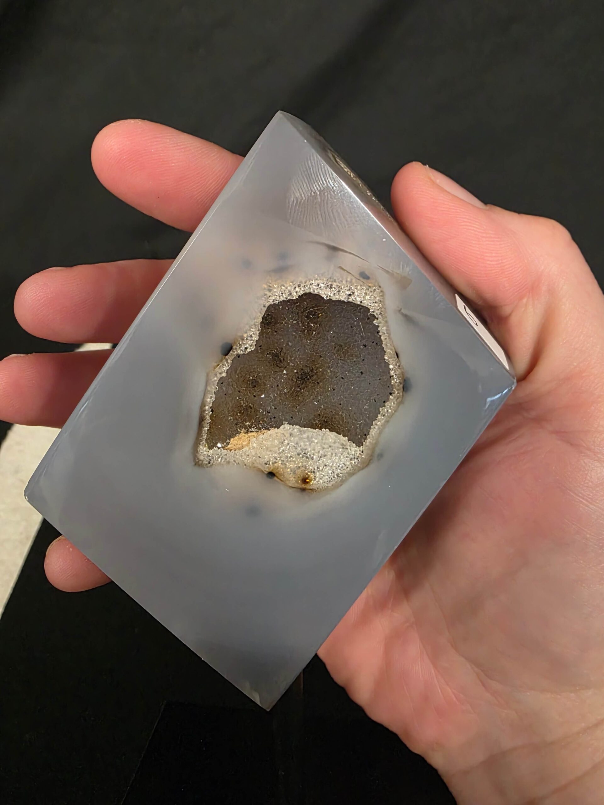 Luxury Natural Agate Cube 6 on Metal Stand 384g H14xW7xD5cm - Image 8
