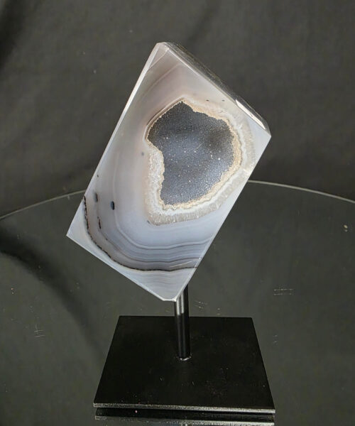 Luxury Natural Agate Cube 7 on Metal Stand 391g H13.5xW7xD5cm - Image 9