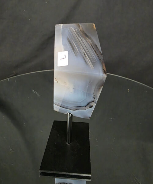 Luxury Natural Agate Cube 7 on Metal Stand 391g H13.5xW7xD5cm - Image 4