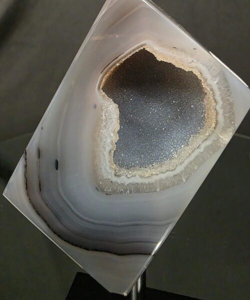 Luxury Natural Agate Cube 7 on Metal Stand 391g H13.5xW7xD5cm - Image 5