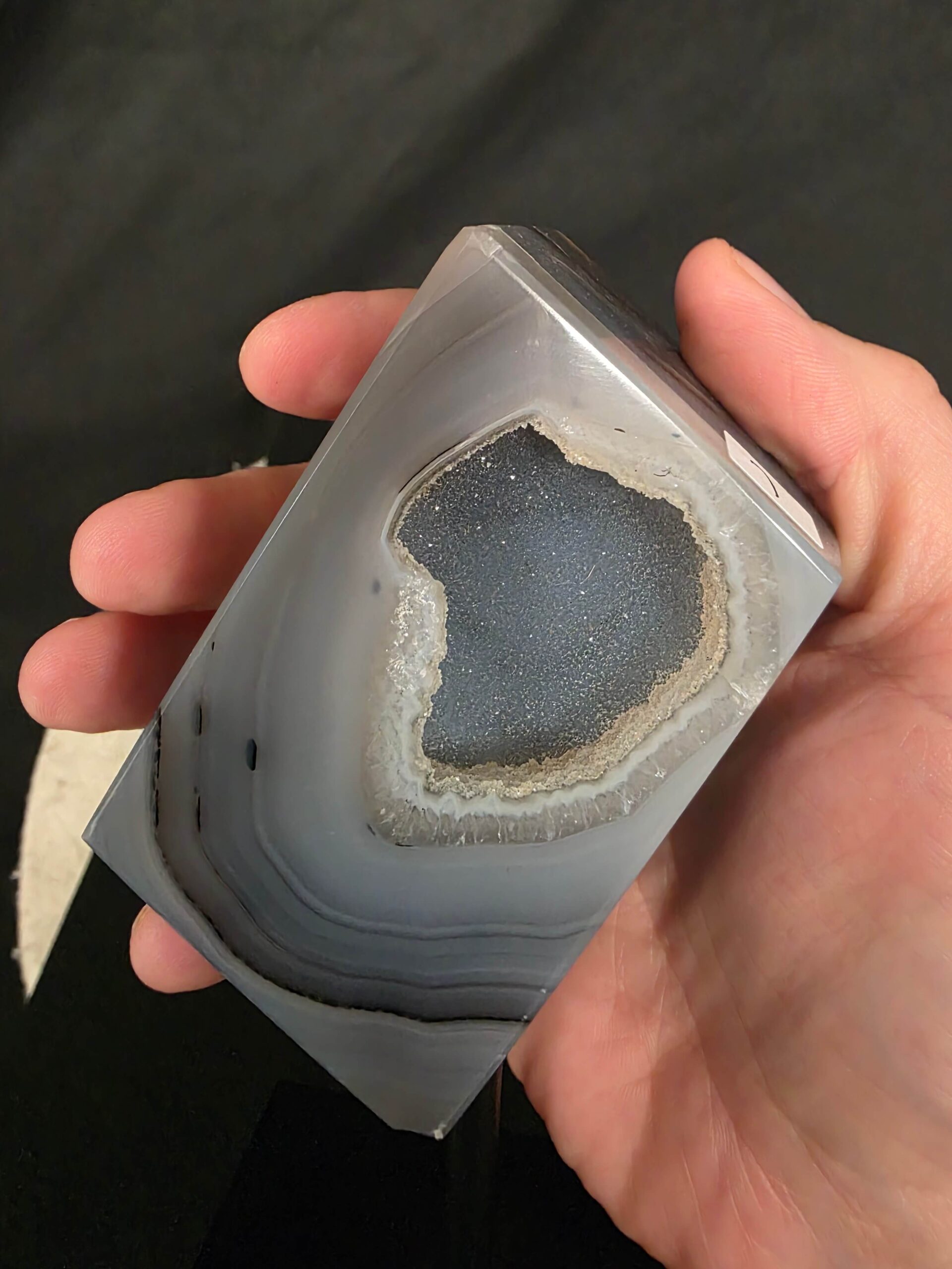Luxury Natural Agate Cube 7 on Metal Stand 391g H13.5xW7xD5cm - Image 8