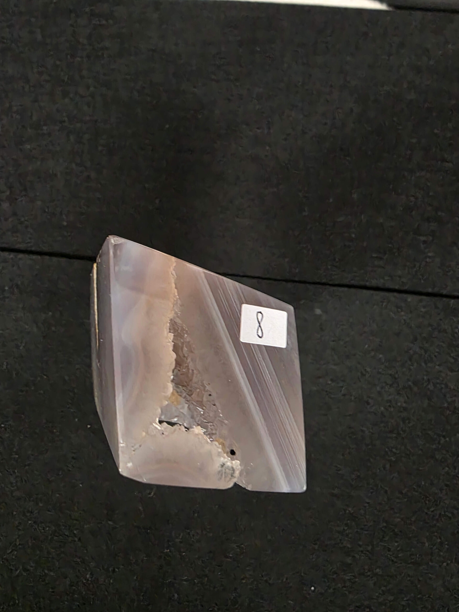 Luxury Natural Agate Cube 8 on Metal Stand 376g H13.5xW7xD5cm - Image 6