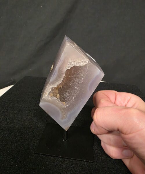 Luxury Natural Agate Cube 8 on Metal Stand 376g H13.5xW7xD5cm - Image 7