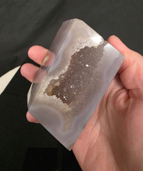 Luxury Natural Agate Cube 8 on Metal Stand 376g H13.5xW7xD5cm - Image 8