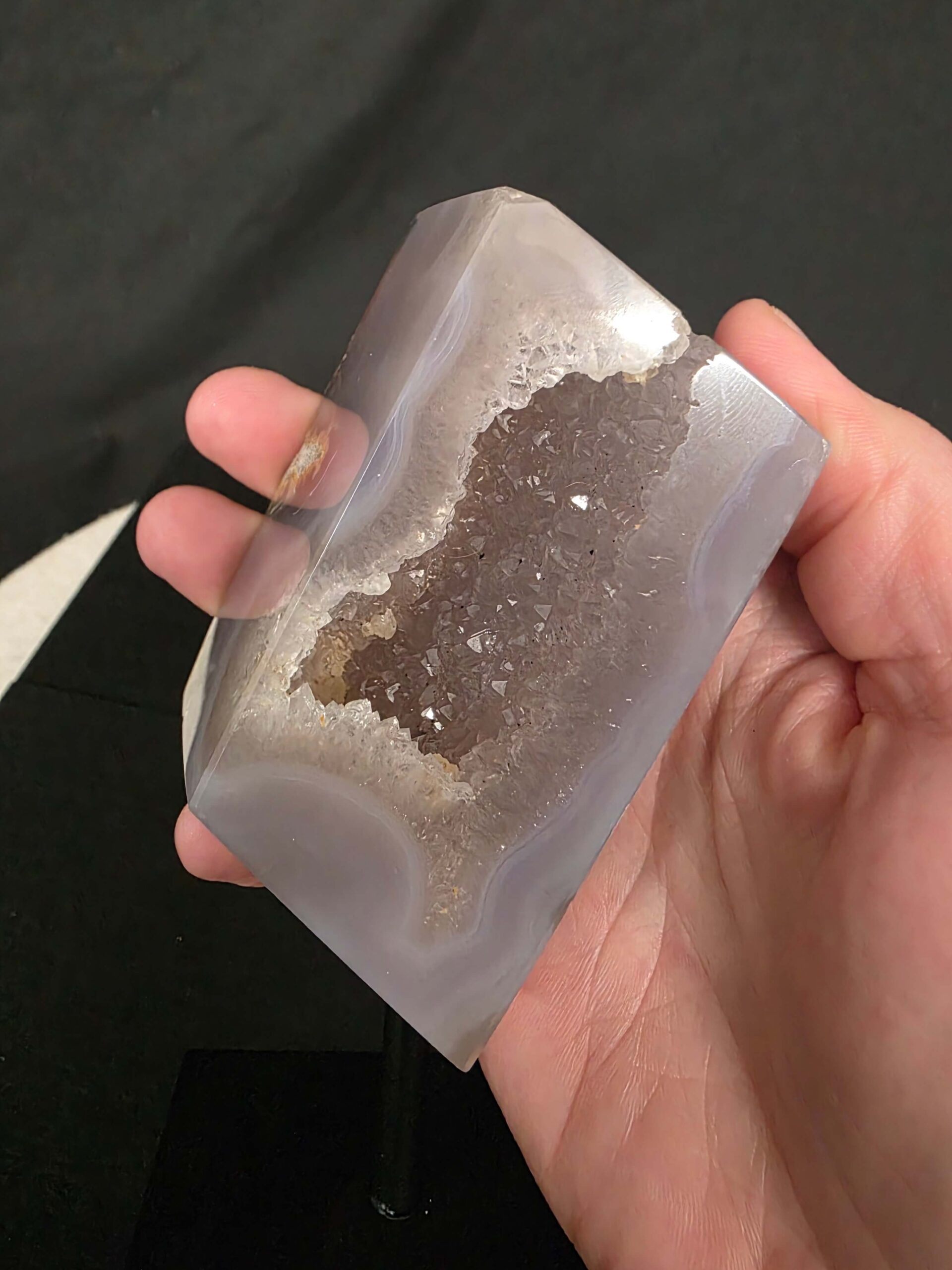 Luxury Natural Agate Cube 8 on Metal Stand 376g H13.5xW7xD5cm - Image 8