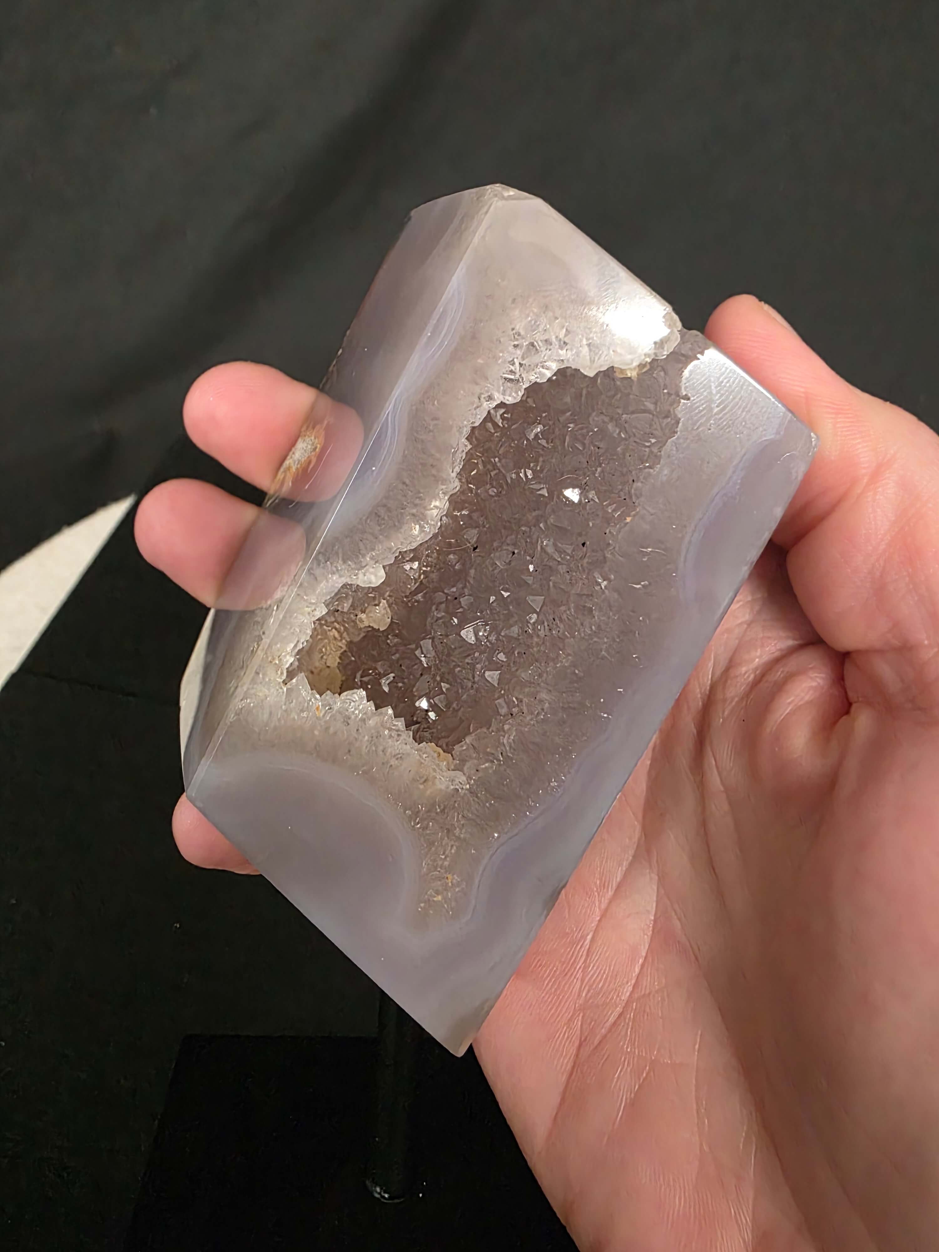 Luxury Natural Agate Cube 8 on Metal Stand 376g H13.5xW7xD5cm - Image 8